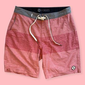 Vuori Equator Boardshort, Small, Saltwater Red